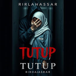 An evocative book cover design for 'TUTUP' by RIRAHASRAR