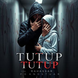 An evocative book cover design for 'TUTUP' by RIRAHASRAR