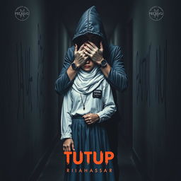 A striking book cover design for 'TUTUP' by RIRAHASRAR