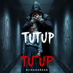 A striking book cover design for 'TUTUP' by RIRAHASRAR