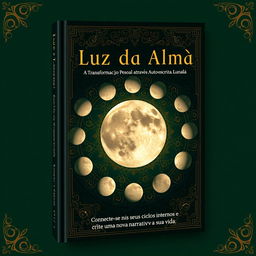 Book cover design for 'Luz da Alma: A Transformação Pessoal através Autoescrita Lunar' featuring a stunning interactive lunar mandala