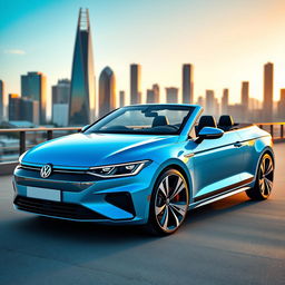 A futuristic Volkswagen Eos convertible model, released in 2024, showcasing sleek lines and a modern design