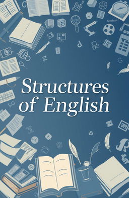 A beautifully designed cover for an English language textbook titled 'Structures of English'