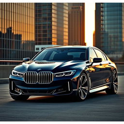 A stunning, futuristic 2024 BMW 7 Series car design, incorporating elements inspired by the iconic 2003 BMW 7 Series