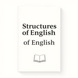 A minimalist book cover design for an English textbook titled 'Structures of English', specifically designed for short-sized bond paper