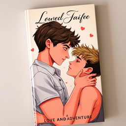 A striking book cover capturing an intimate moment between two teenage boys, showcasing their connection and affection in a tender manner