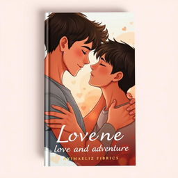 A striking book cover capturing an intimate moment between two teenage boys, showcasing their connection and affection in a tender manner