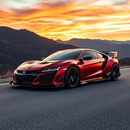 A remarkable modified Honda Civic FD transformed into a two-door supercar, closely resembling the iconic design of the Honda NSX