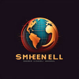 Logo of a global enterprise named 'Saheebul Meenal', featuring elements of worldwide trading in a sleek, ultramodern design