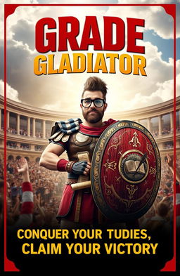 An inspiring poster titled 'Grade Gladiator: Conquer Your Studies, Claim Your Victory'