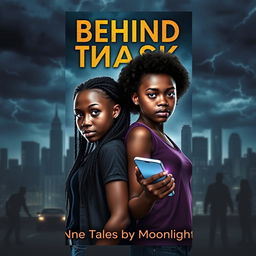 A dramatic high-stakes book cover featuring two teenage African high school girls in their early 17s, Nia and Kiara, standing together against a dark urban backdrop