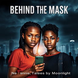 A dramatic high-stakes book cover featuring two teenage African high school girls in their early 17s, Nia and Kiara, standing together against a dark urban backdrop