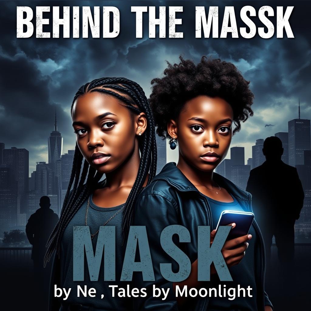 A dramatic high-stakes book cover featuring two teenage African high school girls in their early 17s, Nia and Kiara, standing together against a dark urban backdrop