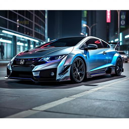 An impressive modified 2011 Honda Civic FD transformed into a two-door supercar, closely capturing the essence of the Honda NSX