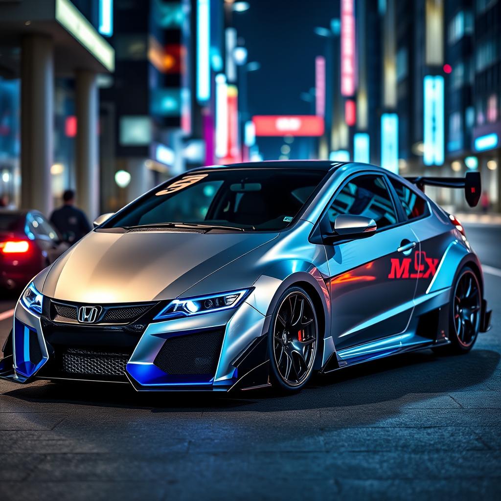 An impressive modified 2011 Honda Civic FD transformed into a two-door supercar, closely capturing the essence of the Honda NSX