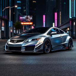 An impressive modified 2011 Honda Civic FD transformed into a two-door supercar, closely capturing the essence of the Honda NSX