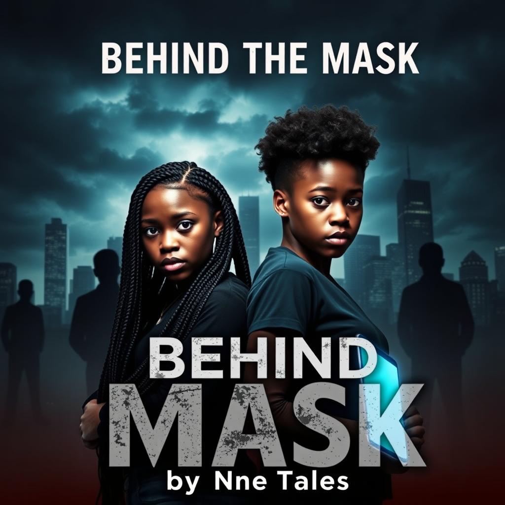 A dramatic high-stakes book cover featuring two teenage African high school girls in their early 17s, Nia and Kiara, standing together against a dark urban backdrop