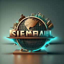 Logo of a global enterprise named 'Saheebul Meenal', featuring elements of worldwide trading in a sleek, ultramodern design