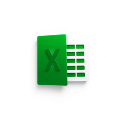 A detailed and vivid recreation of the Excel logo, featuring a bright green color palette with a white, stylized 'X' graphic representing the Excel application