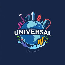 A dynamic and modern logo for an Instagram account dedicated to analyzing data, metrics, and numbers related to Universal Theme Parks around the world