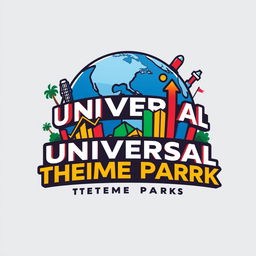 A dynamic and modern logo for an Instagram account dedicated to analyzing data, metrics, and numbers related to Universal Theme Parks around the world