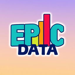 A creative and engaging logo for an Instagram account named 'EPIC DATA', focused on analyzing data, metrics, and numbers related to Universal Theme Parks worldwide