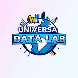 A modern and eye-catching logo for an Instagram account named 'Universal Data Lab', focused on analyzing data, metrics, and numbers related to Universal Theme Parks around the world