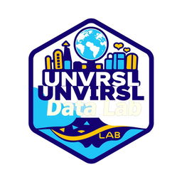 An innovative and visually striking logo for an Instagram account named 'UNVRSL Data Lab', dedicated to analyzing data, metrics, and numbers related to Universal Theme Parks globally