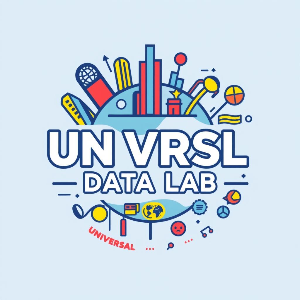 A sleek and modern logo for an Instagram account named 'UNVRSL Data Lab', specializing in the analysis of data, metrics, and numbers related to Universal Theme Parks worldwide