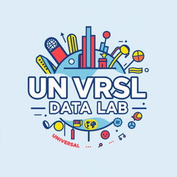 A sleek and modern logo for an Instagram account named 'UNVRSL Data Lab', specializing in the analysis of data, metrics, and numbers related to Universal Theme Parks worldwide