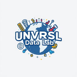 A sleek and modern logo for an Instagram account named 'UNVRSL Data Lab', specializing in the analysis of data, metrics, and numbers related to Universal Theme Parks worldwide