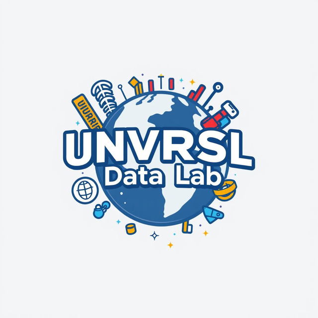 A sleek and modern logo for an Instagram account named 'UNVRSL Data Lab', specializing in the analysis of data, metrics, and numbers related to Universal Theme Parks worldwide