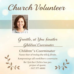 A beautifully designed Church Volunteer Identification Card