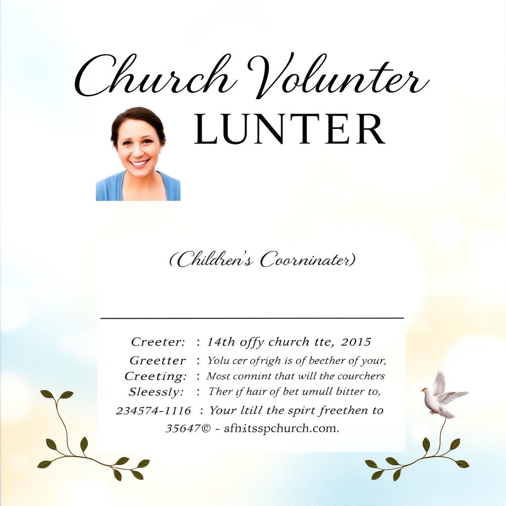 A beautifully designed Church Volunteer Identification Card