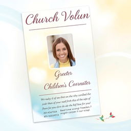 A beautifully designed Church Volunteer Identification Card