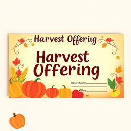 A colorful Church Harvest Envelope that embodies the vibrant spirit of autumn harvest season