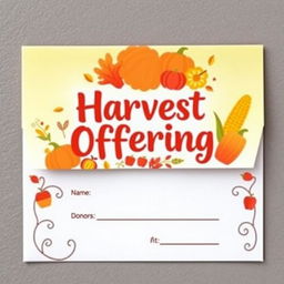 A colorful Church Harvest Envelope that embodies the vibrant spirit of autumn harvest season