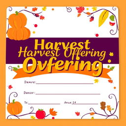 A colorful Church Harvest Envelope that embodies the vibrant spirit of autumn harvest season