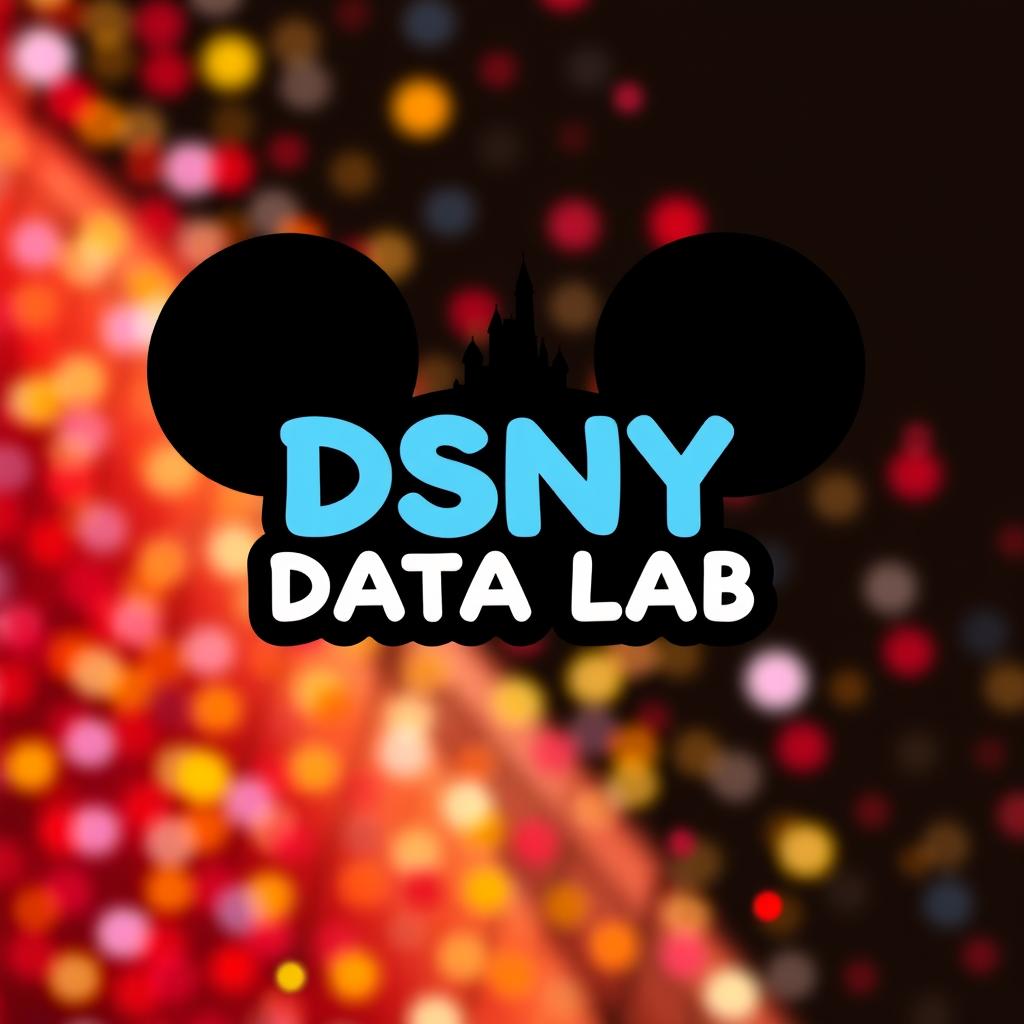 A whimsical logo design for an Instagram account called 'DSNY Data Lab', dedicated to analyzing data, metrics, and numbers for Disney Theme Parks around the globe, featuring a Mickey Mouse theme