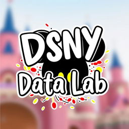 A whimsical logo design for an Instagram account called 'DSNY Data Lab', dedicated to analyzing data, metrics, and numbers for Disney Theme Parks around the globe, featuring a Mickey Mouse theme