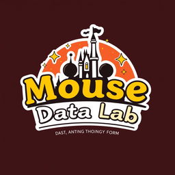 A charming logo design for an Instagram account named 'Mouse Data Lab', focused on analyzing data, metrics, and numbers for Disney Theme Parks around the world, infused with Mickey Mouse theming