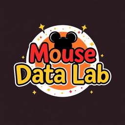 A charming and playful logo design for an Instagram account named 'Mouse Data Lab', dedicated to analyzing data, metrics, and numbers for Disney Theme Parks worldwide, with a delightful Mickey Mouse theme