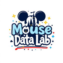 A captivating logo design for an Instagram account named 'Mouse Data Lab', dedicated to analyzing data, metrics, and numbers for Disney Theme Parks globally, featuring a whimsical Mickey Mouse theme