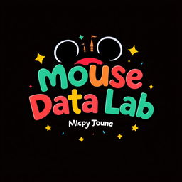 A captivating logo design for an Instagram account named 'Mouse Data Lab', dedicated to analyzing data, metrics, and numbers for Disney Theme Parks globally, featuring a whimsical Mickey Mouse theme