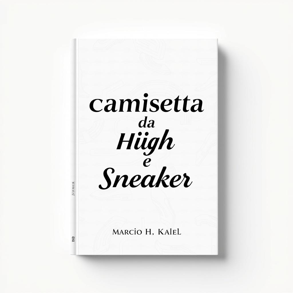 A minimalist book cover design for a book titled 'Camiseta da High e Sneaker' by author Marcio H