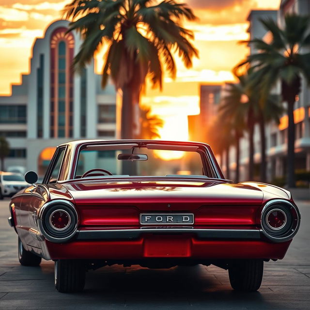 A beautifully detailed 1963 Ford Thunderbird, showcased in a stylish urban setting