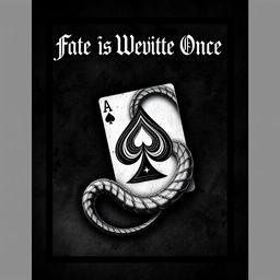 An intriguing book cover design that centers around the Ace of Spades card, coupled with a sleek, coiling snake that wraps around it, symbolizing danger and fate