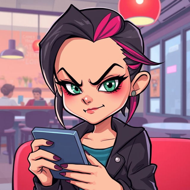 A realistic yet cartoon-like illustration of a single, evil-looking girl representing modern gossip culture