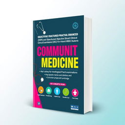 A cover design for a medical book specifically focused on Objective Structured Practical Examinations (OSPE) and Objective Structured Clinical Examinations (OSCE) for MBBS students in the field of Community Medicine