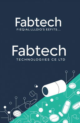 A modern and professional front diary cover design for a company named Fabtech Technologies Ltd